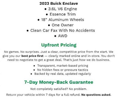 2023 Buick Enclave AWD 4DR ESSENCE **GARAGE DOOR TRANSMITTER**HEATED FRONT SEATS**DUAL ZONE CLIMATE CONTROL**