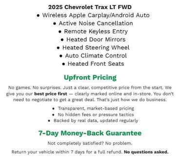 2025 Chevrolet Trax FWD 4DR LT **APPLE CARPLAY/ANDROID AUTO**REMOTE KEYLESS ENTRY**HEATED FRONT SEATS**